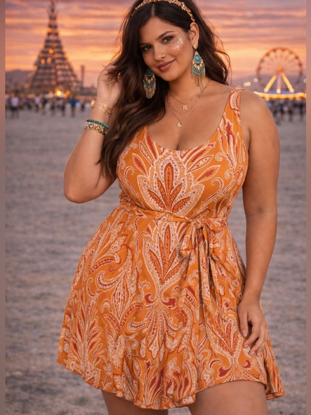 🔥5/$35🔥Loft Paisly Dress- Size L - Picture 2 of 12